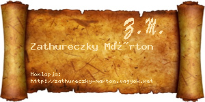 Zathureczky Márton névjegykártya