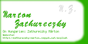 marton zathureczky business card