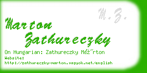 marton zathureczky business card